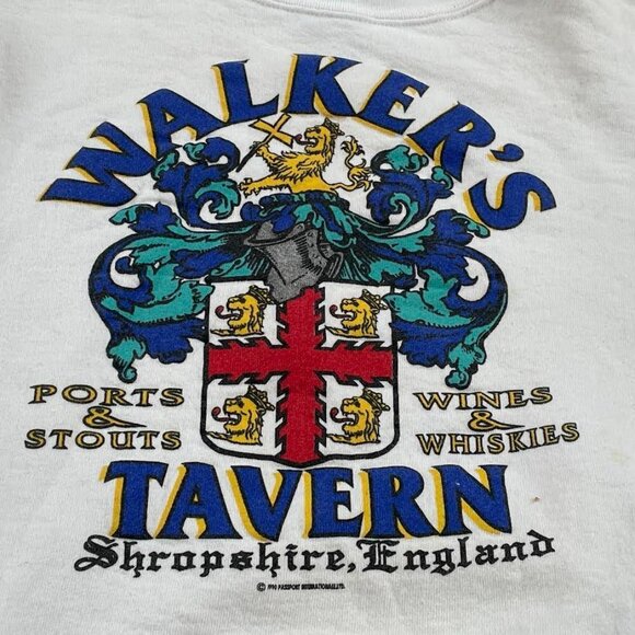 Vintage Walker's Tavern England Travel Tourism 1990s Crewneck Sweatshirt - Picture 2 of 5